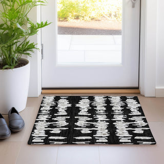 Piper Looms Mayfield Stripes AMF905 Black Machine Washable Area Rug Scatter Lifestyle Image Feature