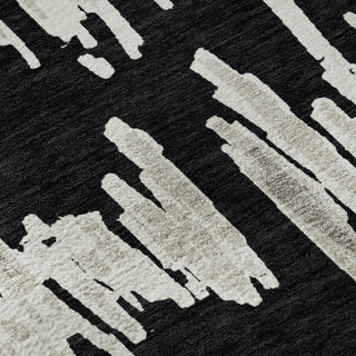 Piper Looms Mayfield Stripes AMF905 Black Machine Washable Area Rug Swatch Image