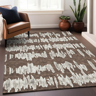 Piper Looms Mayfield Stripes AMF905 Brown Machine Washable Area Rug Lifestyle Image Feature