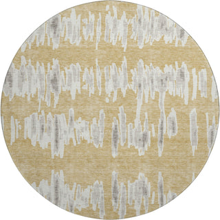 Piper Looms Mayfield Stripes AMF905 Gold Machine Washable Area Rug Round Main Image