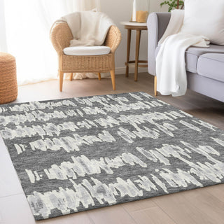 Piper Looms Mayfield Stripes AMF905 Gray Machine Washable Area Rug Lifestyle Image Feature