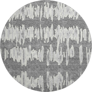 Piper Looms Mayfield Stripes AMF905 Gray Machine Washable Area Rug Round Main Image