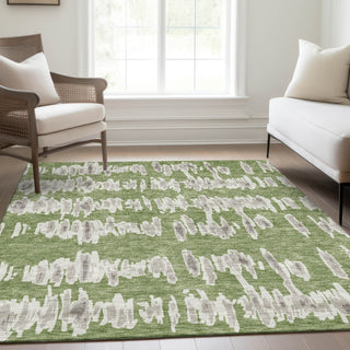 Piper Looms Mayfield Stripes AMF905 Green Machine Washable Area Rug Lifestyle Image Feature