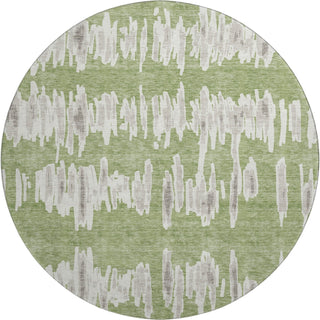 Piper Looms Mayfield Stripes AMF905 Green Machine Washable Area Rug Round Main Image