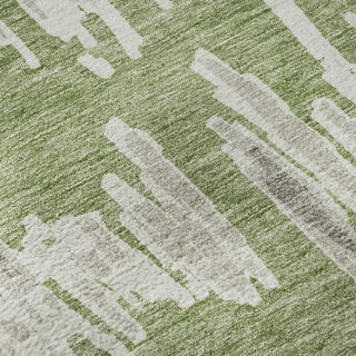 Piper Looms Mayfield Stripes AMF905 Green Machine Washable Area Rug Swatch Image