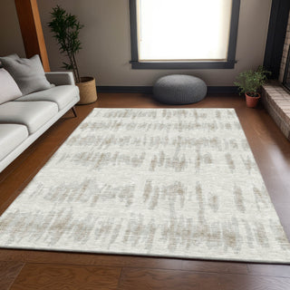 Piper Looms Mayfield Stripes AMF905 Ivory Machine Washable Area Rug Lifestyle Image Feature