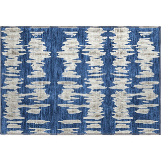 Piper Looms Mayfield Stripes AMF905 Navy Machine Washable Area Rug Scatter Main Image