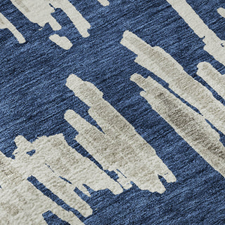 Piper Looms Mayfield Stripes AMF905 Navy Machine Washable Area Rug Swatch Image