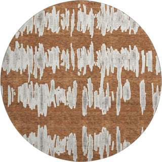 Piper Looms Mayfield Stripes AMF905 Paprika Machine Washable Area Rug Round Main Image