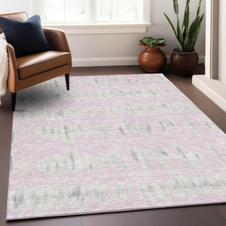 Piper Looms Mayfield Stripes AMF905 Pink Machine Washable Area Rug Lifestyle Image Feature