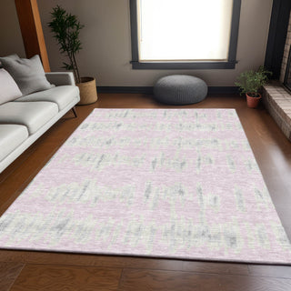 Piper Looms Mayfield Stripes AMF905 Pink Machine Washable Area Rug Lifestyle Image Feature