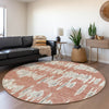 Piper Looms Mayfield Stripes AMF905 Salmon Machine Washable Area Rug Round Lifestyle Image Feature
