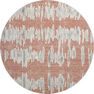 Piper Looms Mayfield Stripes AMF905 Salmon Machine Washable Area Rug Round Main Image