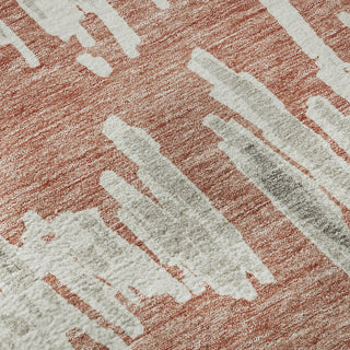 Piper Looms Mayfield Stripes AMF905 Salmon Machine Washable Area Rug Swatch Image