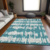 Piper Looms Mayfield Stripes AMF905 Teal Machine Washable Area Rug Lifestyle Image Feature