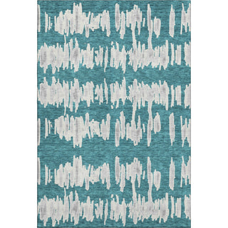 Piper Looms Mayfield Stripes AMF905 Teal Machine Washable Area Rug main image