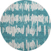 Piper Looms Mayfield Stripes AMF905 Teal Machine Washable Area Rug Round Main Image