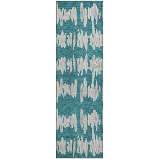 Piper Looms Mayfield Stripes AMF905 Teal Machine Washable Area Rug Runner Main Image
