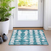 Piper Looms Mayfield Stripes AMF905 Teal Machine Washable Area Rug Scatter Lifestyle Image Feature