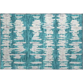 Piper Looms Mayfield Stripes AMF905 Teal Machine Washable Area Rug Scatter Main Image