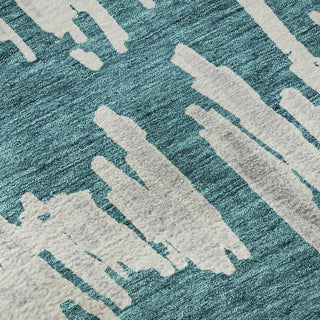 Piper Looms Mayfield Stripes AMF905 Teal Machine Washable Area Rug Swatch Image