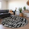 Piper Looms Mayfield Arrows AMF906 Black Machine Washable Area Rug Round Lifestyle Image Feature
