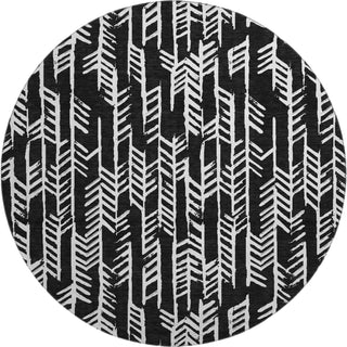 Piper Looms Mayfield Arrows AMF906 Black Machine Washable Area Rug Round Main Image