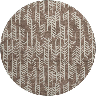 Piper Looms Mayfield Arrows AMF906 Brown Machine Washable Area Rug Round Main Image
