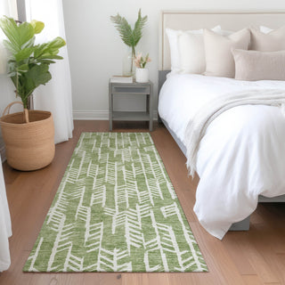 Piper Looms Mayfield Arrows AMF906 Green Machine Washable Area Rug Runner Lifestyle Image Feature