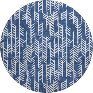 Piper Looms Mayfield Arrows AMF906 Navy Machine Washable Area Rug Round Main Image