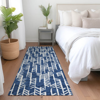 Piper Looms Mayfield Arrows AMF906 Navy Machine Washable Area Rug Runner Lifestyle Image Feature