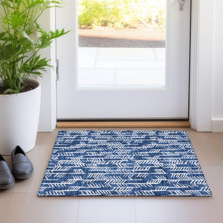Piper Looms Mayfield Arrows AMF906 Navy Machine Washable Area Rug Scatter Lifestyle Image Feature