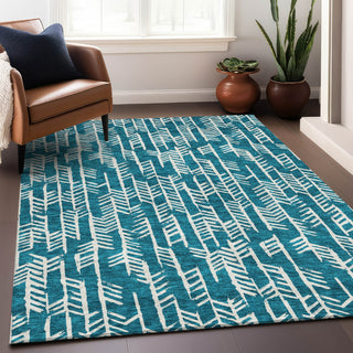Piper Looms Mayfield Arrows AMF906 Teal Machine Washable Area Rug Lifestyle Image Feature