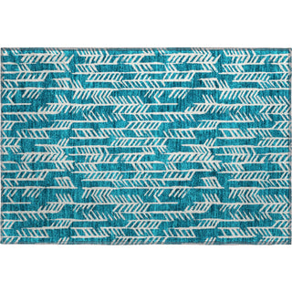 Piper Looms Mayfield Arrows AMF906 Teal Machine Washable Area Rug Scatter Main Image