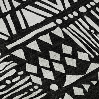 Piper Looms Mayfield Southwest AMF907 Black Machine Washable Area Rug Swatch Image