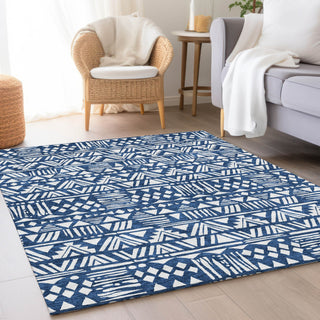 Piper Looms Mayfield Southwest AMF907 Navy Machine Washable Area Rug Lifestyle Image Feature
