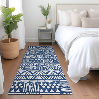 Piper Looms Mayfield Southwest AMF907 Navy Machine Washable Area Rug Runner Lifestyle Image Feature