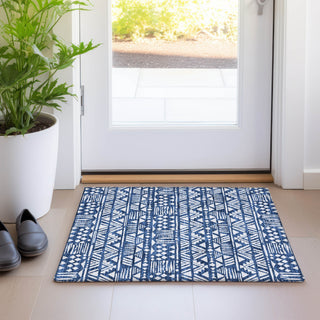 Piper Looms Mayfield Southwest AMF907 Navy Machine Washable Area Rug Scatter Lifestyle Image Feature