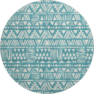 Piper Looms Mayfield Southwest AMF907 Teal Machine Washable Area Rug Round Main Image