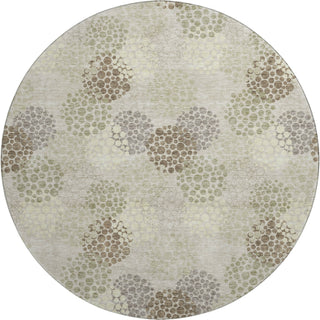 Piper Looms Mayfield Circles AMF908 Beige Machine Washable Area Rug Round Main Image