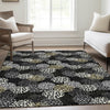 Piper Looms Mayfield Circles AMF908 Black Machine Washable Area Rug Lifestyle Image Feature