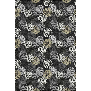 Piper Looms Mayfield Circles AMF908 Black Machine Washable Area Rug main image