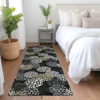 Piper Looms Mayfield Circles AMF908 Black Machine Washable Area Rug Runner Lifestyle Image Feature