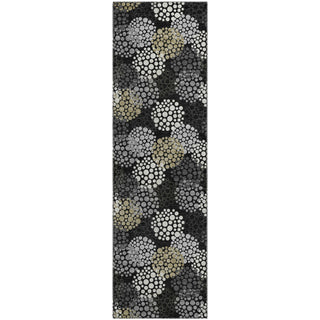 Piper Looms Mayfield Circles AMF908 Black Machine Washable Area Rug Runner Main Image