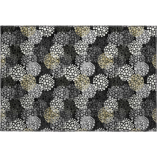 Piper Looms Mayfield Circles AMF908 Black Machine Washable Area Rug Scatter Main Image