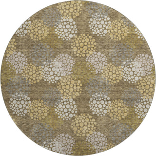 Piper Looms Mayfield Circles AMF908 Brown Machine Washable Area Rug Round Main Image