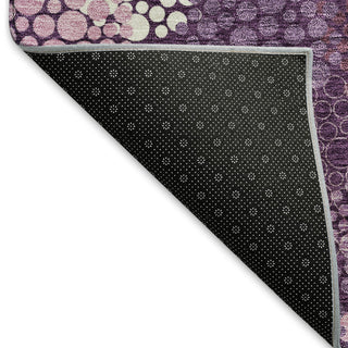 Piper Looms Mayfield Circles AMF908 Eggplant Machine Washable Area Rug Backing Image