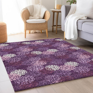 Piper Looms Mayfield Circles AMF908 Eggplant Machine Washable Area Rug Lifestyle Image Feature