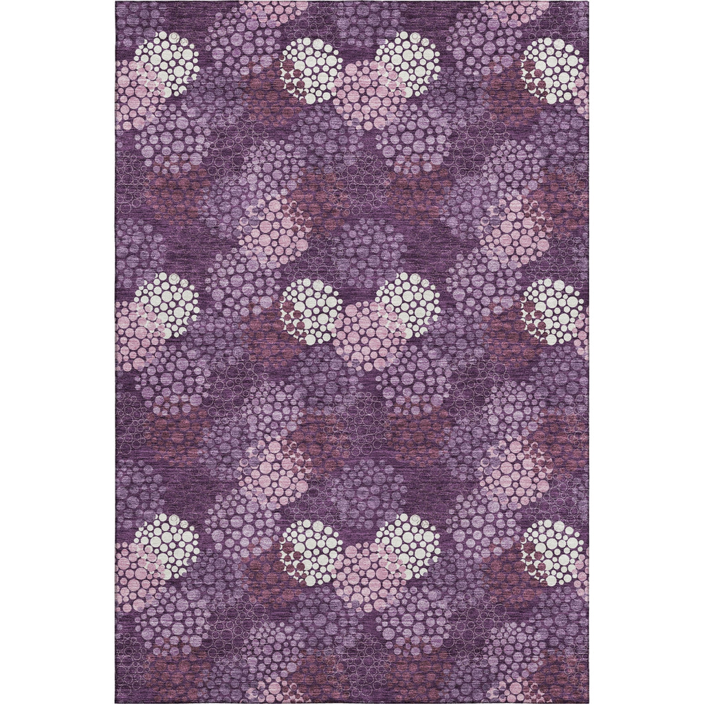 Piper Looms Mayfield Circles AMF908 Eggplant Machine Washable Area Rug main image