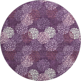 Piper Looms Mayfield Circles AMF908 Eggplant Machine Washable Area Rug Round Main Image